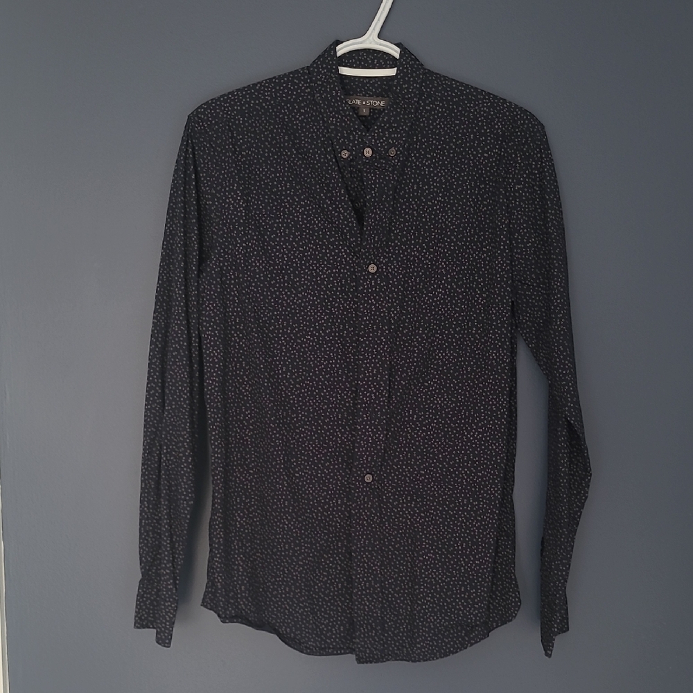 Slate & Stone Dark Patterned Button Down Shirt